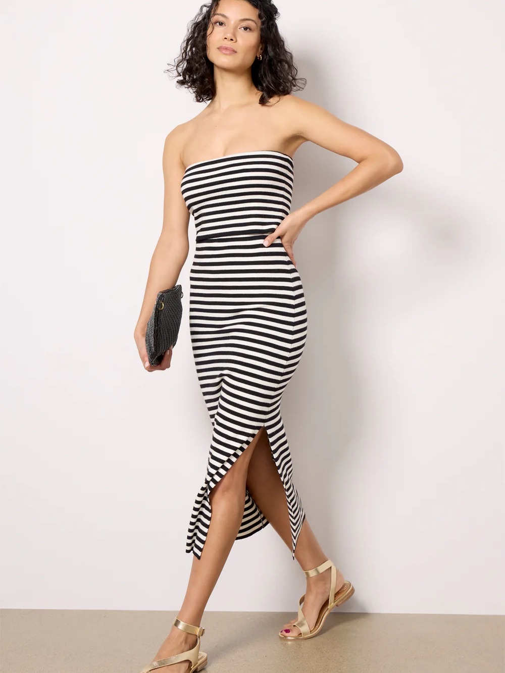 NWOT Evereve striped strapless dress